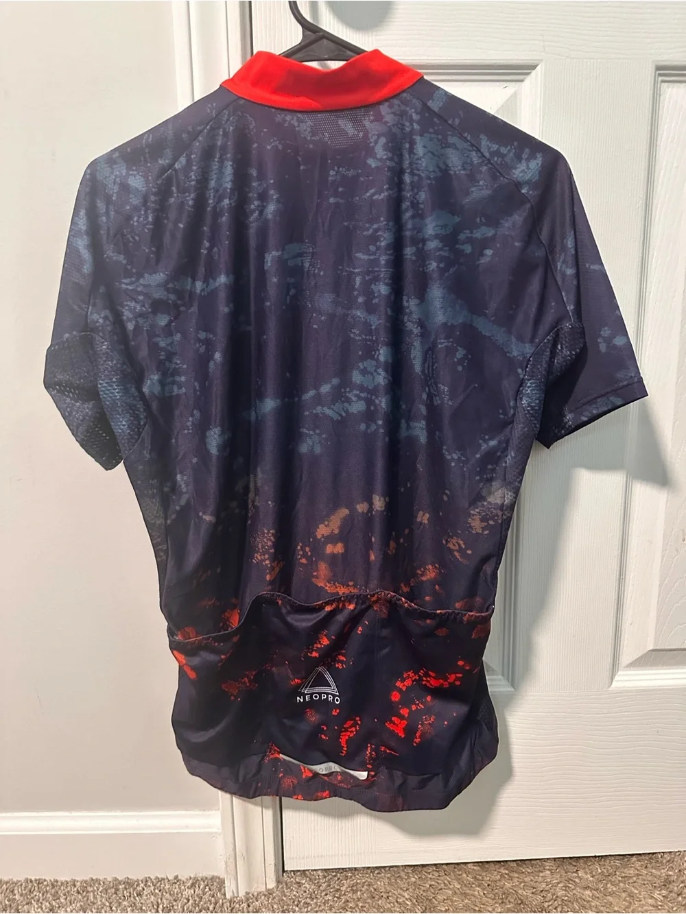 NeoPro Navy and Orange/Red Cycling Jersey
